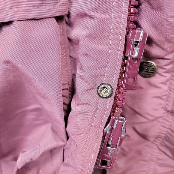 Vintage LL Bean Jacket Coat Sz M Pink Baxter State Parka Hooded Plaid Wool Lined - Picture 10 of 16